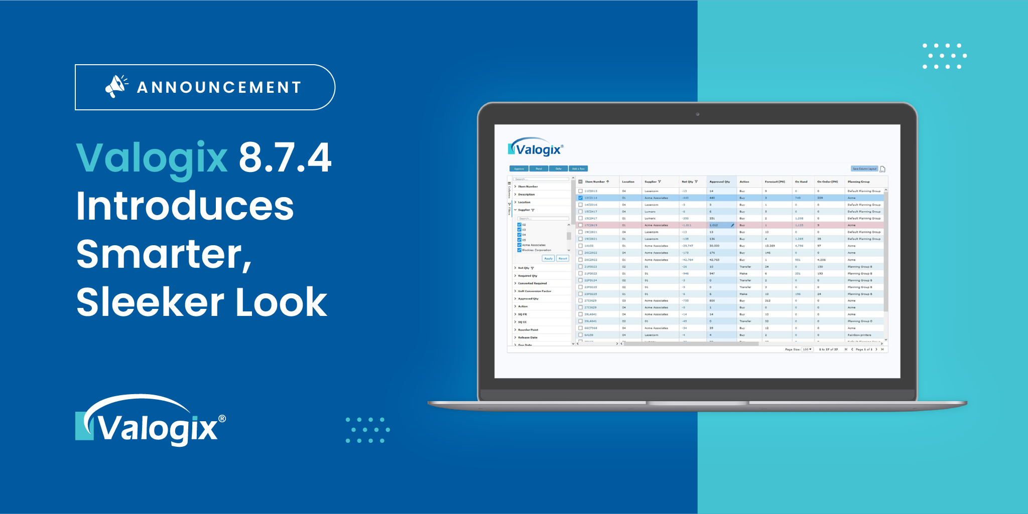 Valogix Inventory Planner 8.7.4 brings enhanced functionality and a smarter user experience